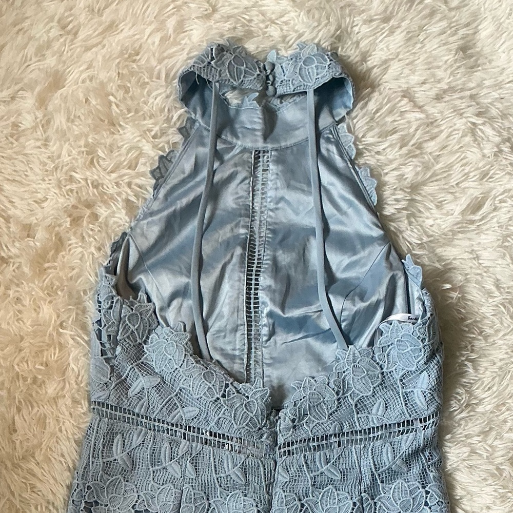 Bardot Pastel Blue Lace Halter Neck Midi Dress | US 6 / Small | NWT - Picture 6 of 10